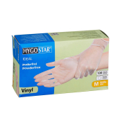 Einweghandschuhe Hygostar Ideal, Vinyl, lebensmittelecht, transparent, Größe M,
