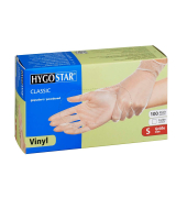 Einweghandschuhe Hygostar Classic, Vinyl, lebensmittelecht, transparent, Größe 7 / S,