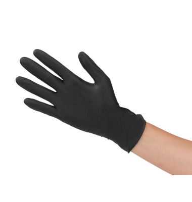 Einweghandschuhe Safe Light, Nitril, lebensmittelecht, schwarz, Gr&ouml;&szlig;e XL,