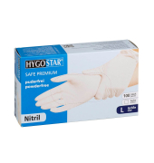 Einweghandschuhe Hygostar Safe Premium, Nitril, lebensmittelecht, weiß, Größe 9 / L,