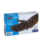 Einweghandschuhe Hygostar Safe Light, Nitril, lebensmittelecht, schwarz, Größe 9 / L,