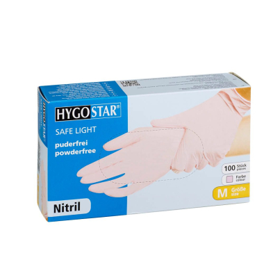 Einweghandschuhe Hygostar Safe Light, Nitril, lebensmittelecht, pink, Größe 8 / M,