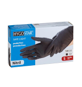 Einweghandschuhe Hygostar Safe Light, Nitril, lebensmittelecht, schwarz, Größe 10 / XL,