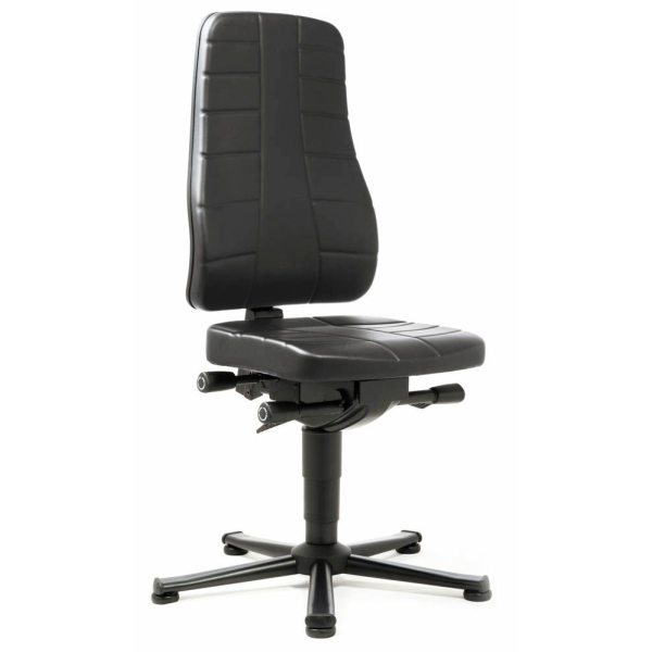 4016849434605 - Arbeitsdrehstuhl All-in-One mit Bodengleitern Kunstleder schwarz bimos