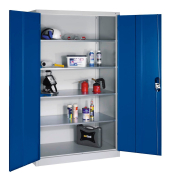 Werkstattschrank 8932-052, Stahl abschließbar, 5 OH, 120 x 195 x 60 cm, blau/lichtgrau