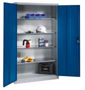 Werkstattschrank 8931-052, Stahl abschließbar, 5 OH, 120 x 195 x 50 cm, blau/lichtgrau