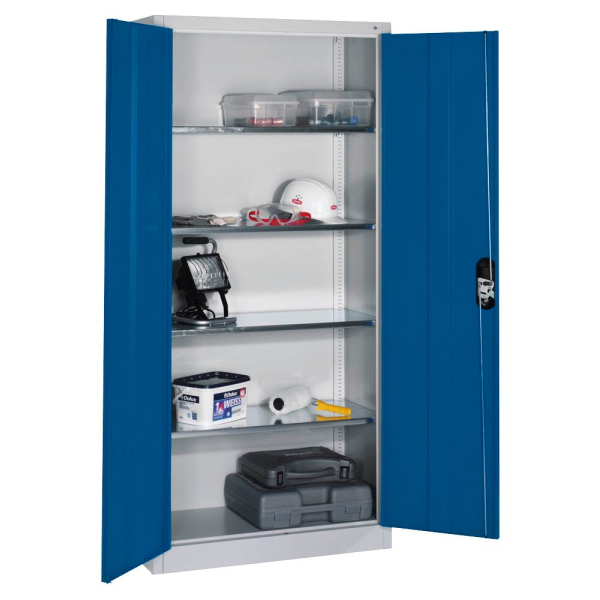 4064615149345 - Werkstattschrank 8920-052 Stahl abschließbar 5 OH 93 x 195 x 40 cm blau lichtgrau 4064615149345 C+P-Möbel 4064615149345 - Werkstattschrank 8920-052 Stahl abschließbar 5 OH 93 x 195 x 40 cm blau lichtgrau 4064615149345 C+P-Möbel