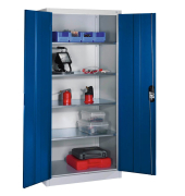 Werkstattschrank 8921-052, Stahl abschließbar, 5 OH, 93 x 195 x 50 cm, blau/lichtgrau