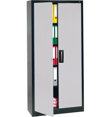 Aktenschrank 9460-000, Stahl abschließbar, 5 OH, 120 x 195 x 40 cm, alu/anthrazit