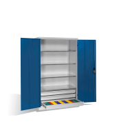 Werkstattschrank 8932-503, Stahl abschließbar, 4 OH, 120 x 195 x 60 cm, blau/lichtgrau