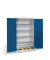 Werkstattschrank 8932-503, Stahl abschließbar, 4 OH, 120 x 195 x 60 cm, blau/lichtgrau