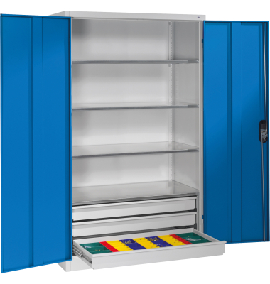 Werkzeugschrank 8932503S10074 4Bd. 3Sch. 1950x1200x600mm lgr/lbl
