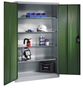 Werkstattschrank 8931-052, Stahl abschließbar, 5 OH, 120 x 195 x 50 cm, grün/lichtgrau