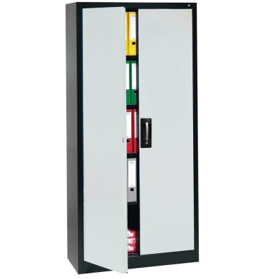 Aktenschrank 9260-000, Stahl abschließbar, 5 OH, 93 x 195 x 40 cm, lichtgrau/anthrazit
