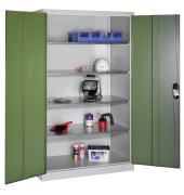 Werkstattschrank 8932-052, Stahl abschließbar, 5 OH, 120 x 195 x 60 cm, grün/lichtgrau
