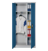 Garderobenschrank 9260-30, Stahl abschließbar, 5 OH, 93 x 195 x 40 cm, blau/lichtgrau