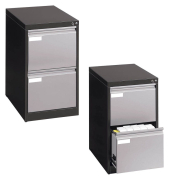 Hängeregistraturschränke einbahnig 2 Schubfächer anthrazit/silber IPCCA14FF-445