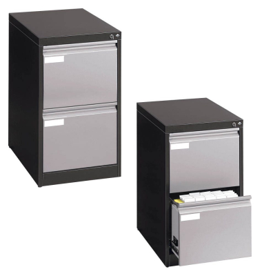Hängeregistraturschränke einbahnig 2 Schubfächer anthrazit/silber IPCCA14FF-445