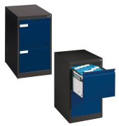 Hängeregistraturschränke einbahnig 2 Schubfächer anthrazit/blau 12412-311