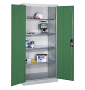 Werkstattschrank 8922-052, Stahl abschließbar, 5 OH, 93 x 195 x 60 cm, grün/lichtgrau