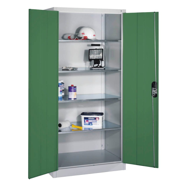 4062084811329 - Werkstattschrank 8922-052 Stahl abschließbar 5 OH 93 x 195 x 60 cm grün lichtgrau 4062084811329 C+P-Möbel 4062084811329 - Werkstattschrank 8922-052 Stahl abschließbar 5 OH 93 x 195 x 60 cm grün lichtgrau 4062084811329 C+P-Möbel