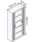 Rollladenschrank silber 4 Fachböden