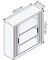 Rollladenschrank silber 2 Fachböden