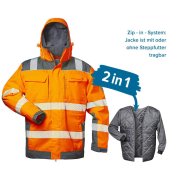 Jacke NIKLAS, orange/grau, Größe 4XL
