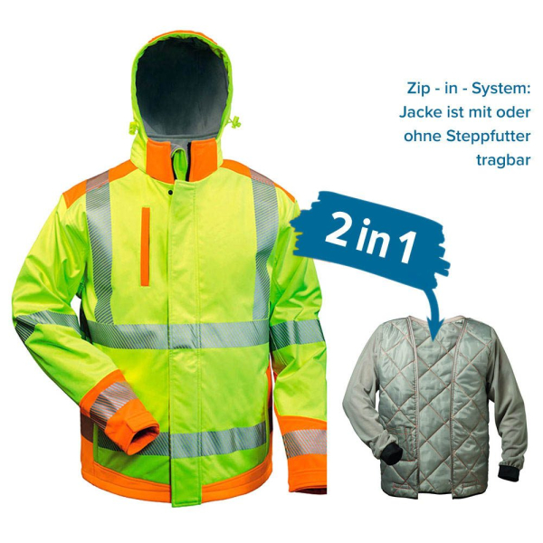4025888255843 - 23446-0 Warnschutz-Softshelljacke Rickmer Größe s gelb orange - Elysee 4025888255843 - 23446-0 Warnschutz-Softshelljacke Rickmer Größe s gelb orange - Elysee