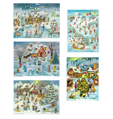 Adventskalender 70122/794/701114/70108/782 5 kindliche Motive sortiert