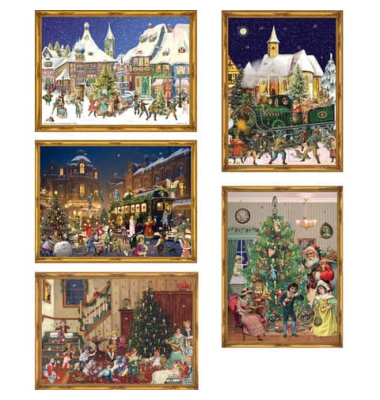Adventskalender 789/70104/763/76 Postkarten 5 Motive sortiert, Auswahl nicht möglich