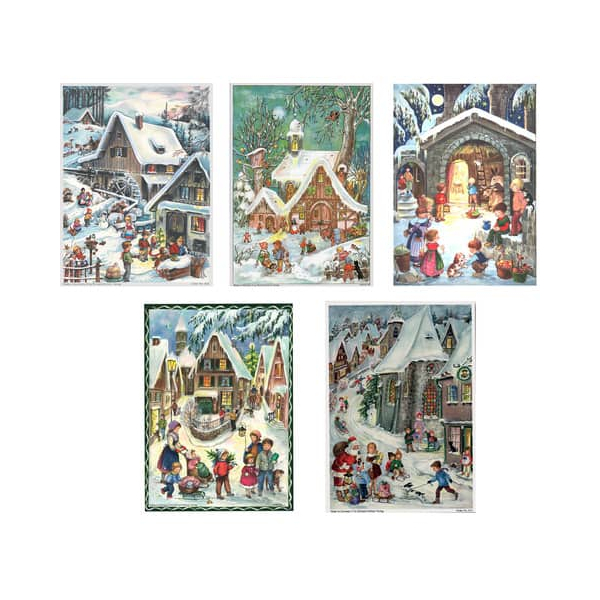 10 Stück SELLMER Adventskalender 77/800 Postkarten 5 Motive sortiert 4025985800007 SELLMER