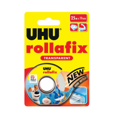 Klebeband rollafix 36965 19mm x 25m transparent mit Abroller