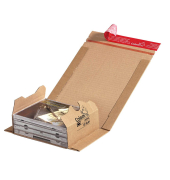 Buchverpackung CP020.01.020 braun, für CDs/DVDs, innen 147x126x55mm, Wellpappe 1-wellig