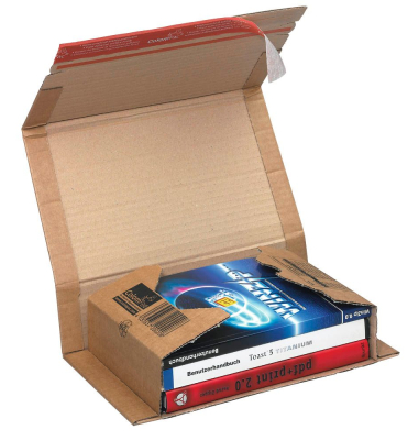 Buchverpackung CP020.02.020 braun, für A5, innen 217x155x60mm, Wellpappe 1-wellig