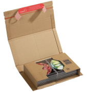 Buchverpackung CP020.04.020 braun, für A5+, innen 251x165x60mm, Wellpappe 1-wellig