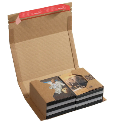 Buchverpackung CP020.06.020 braun, für B5, innen 270x190x80mm, Wellpappe 1-wellig
