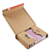Buchverpackung CP020.17.020 braun, für B4, innen 380x290x80mm, Wellpappe 1-wellig
