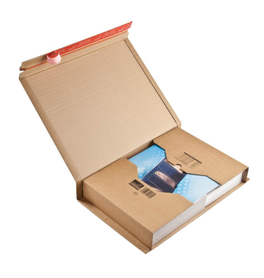 Buchverpackung CP020.18.020 braun, für A3, innen 455x320x70mm, Wellpappe 1-wellig