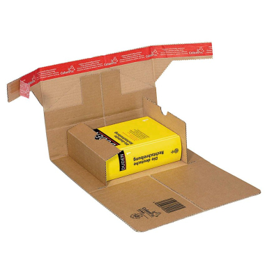 Buchverpackung CP030.03.020 braun, für A4, innen 310x220x92mm, Wellpappe 1-wellig