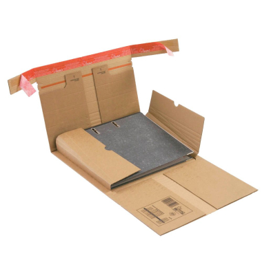 Ordnerversandkartons CP030.05.020 braun, für 1 Ordner 80mm, 2 Ordner 35mm, innen 322x292x35-80mm, Wellpappe 1-wellig