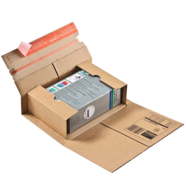 Buchverpackung CP035.01.020 braun, für A5, innen 230x165x70mm, Karton 1-wellig