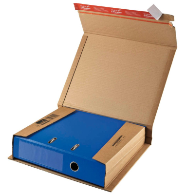 Ordnerversandkartons CP050.01.020 braun, für 1 Ordner 80mm, 2 Ordner 35mm, innen 320x290x35-80mm, Wellpappe 1-wellig