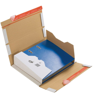 Ordnerversandkarton CP055.51.020 weiß, für 1 Ordner 80mm, 2 Ordner 35mm, innen 320x290x35-80mm, Wellpappe 1-wellig