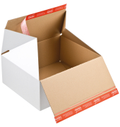 Versandkarton Premium CP155.456 wei&szlig;, bis DIN A4+, innen 389x324x320mm, Wellpappe 1-wellig