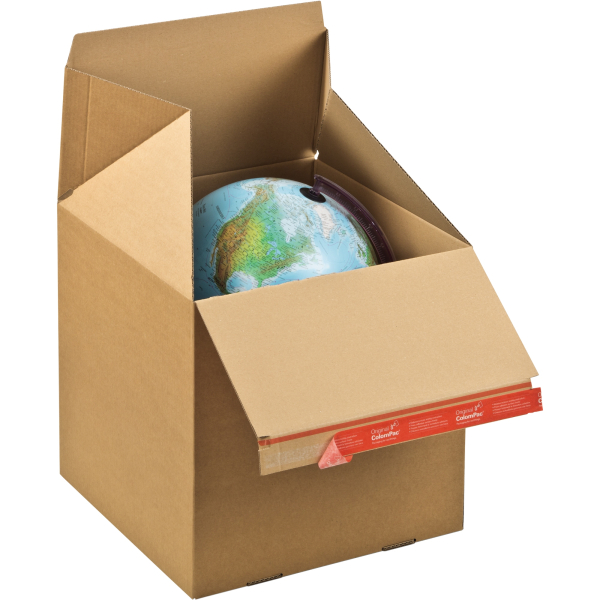 4033657967736 - ColomPac Faltkarton Eurobox S Selbstklebeverschluss & Aufreißfaden Z-Faltung kombinierbar mit Euro-Paletten außen L 150 x B 100 x H 150 mm innen B 95 mm 20 Stück Wellpappe braun
