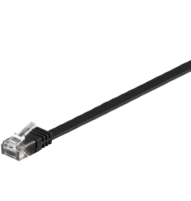Netzwerkkabel schwarz RJ-45 Stecker 2m Cat 6