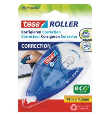 Korrekturroller 59971-00002-05 ecoLogo, blau/transparent, 4,2mm x 14m, nachfüllbar