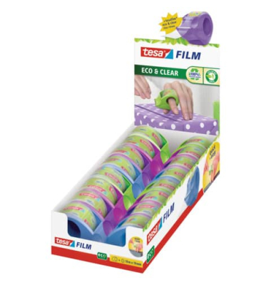 Klebebandabroller ecoLogo 58248-00000-02, f&uuml;r Klebeb&auml;nder bis 19mm x 10m, farbig sortiert