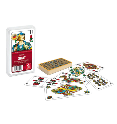 Spielkarten 22570011 Skat Senioren extra Groß deutsches Blatt Kunststoffetui